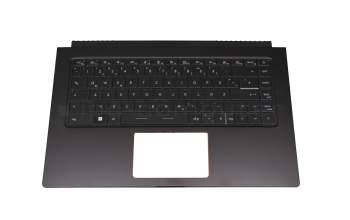 Teclado incl. topcase DE (alemán) negro/negro con retroiluminacion original para MSI Summit 15 A11SCS/A11SCST (MS-16S6)