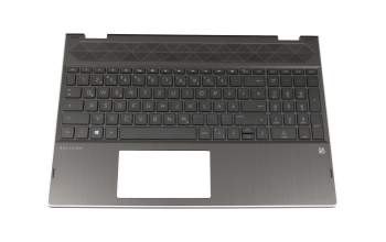 Teclado incl. topcase DE (alemán) negro/negro con retroiluminacion para HP Pavilion x360 15-cr0400