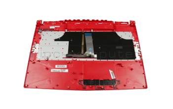 Teclado incl. topcase DE (alemán) negro/negro con retroiluminacion retroiluminación roja original para MSI GL73 9RC/9RCX/9SC (MS-17C8)
