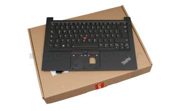 Teclado incl. topcase DE (alemán) negro/negro con retroiluminacion y mouse stick Con interruptor de encendido/apagado original para Lenovo ThinkPad E14 Gen 2 (20T6)