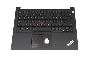 Teclado incl. topcase DE (alemán) negro/negro con retroiluminacion y mouse stick original para Lenovo ThinkPad E14 (20RA/20RB)