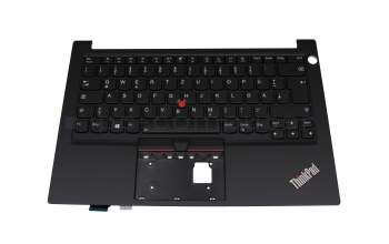 Teclado incl. topcase DE (alemán) negro/negro con retroiluminacion y mouse stick original para Lenovo ThinkPad E14 Gen 2 (20T6)