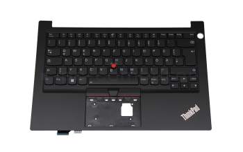 Teclado incl. topcase DE (alemán) negro/negro con retroiluminacion y mouse stick original para Lenovo ThinkPad E14 Gen 2 (20TB)