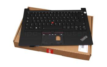 Teclado incl. topcase DE (alemán) negro/negro con retroiluminacion y mouse stick original para Lenovo ThinkPad E14 Gen 4 (21EB/21EC)