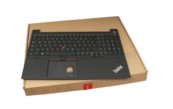 Teclado incl. topcase DE (alemán) negro/negro con retroiluminacion y mouse stick original para Lenovo ThinkPad E15 (20RD/20RE)