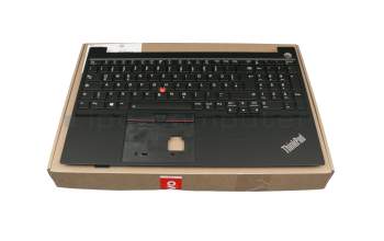 Teclado incl. topcase DE (alemán) negro/negro con retroiluminacion y mouse stick original para Lenovo ThinkPad E15 Gen 2 (20T8/20T9)
