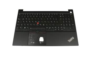 Teclado incl. topcase DE (alemán) negro/negro con retroiluminacion y mouse stick original para Lenovo ThinkPad E15 Gen 2 (20T8/20T9)