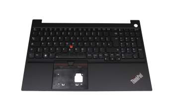 Teclado incl. topcase DE (alemán) negro/negro con retroiluminacion y mouse stick original para Lenovo ThinkPad E15 Gen 3 (20YG/20YH/20YJ/20YK)