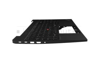 Teclado incl. topcase DE (alemán) negro/negro con retroiluminacion y mouse stick original para Lenovo ThinkPad E16 G2 (21M5/21M6)