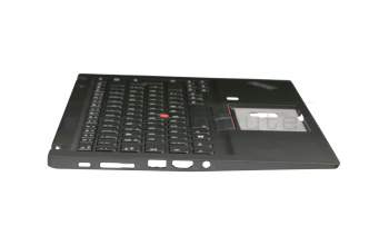 Teclado incl. topcase DE (alemán) negro/negro con retroiluminacion y mouse stick original para Lenovo ThinkPad T490 (20Q9/20QH)