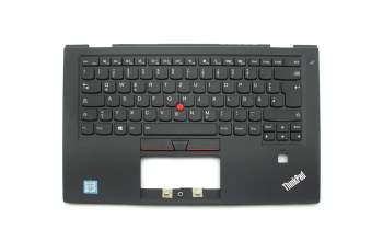 Teclado incl. topcase DE (alemán) negro/negro con retroiluminacion y mouse stick original para Lenovo ThinkPad X1 Carbon 4th Gen (20FC/20FB)