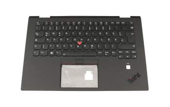 Teclado incl. topcase DE (alemán) negro/negro con retroiluminacion y mouse stick original para Lenovo ThinkPad X1 Yoga (20LD/20LE/20LF/20LG)