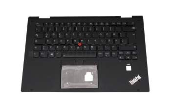 Teclado incl. topcase DE (alemán) negro/negro con retroiluminacion y mouse stick original para Lenovo ThinkPad X1 Yoga 2nd Gen (20JD/20JE/20JF/20JG)