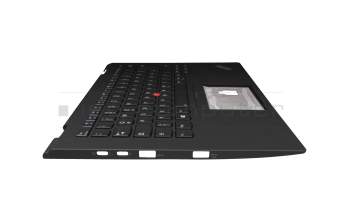 Teclado incl. topcase DE (alemán) negro/negro con retroiluminacion y mouse stick original para Lenovo ThinkPad X1 Yoga 2nd Gen (20JD/20JE/20JF/20JG)