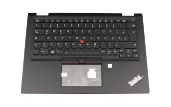 Teclado incl. topcase DE (alemán) negro/negro con retroiluminacion y mouse stick original para Lenovo ThinkPad X390 Yoga (20NN)