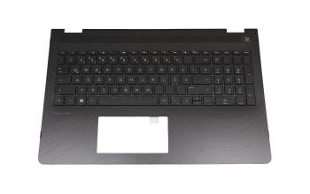 Teclado incl. topcase DE (alemán) negro/negro original para HP Pavilion X360 15-br020