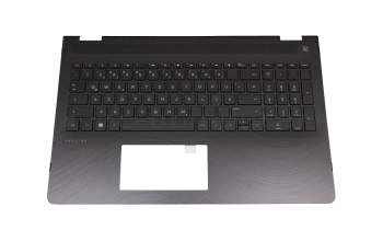 Teclado incl. topcase DE (alemán) negro/negro original para HP Pavilion x360 15-br100