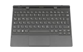 Teclado incl. topcase DE (alemán) negro/negro original para Lenovo Tablet 10 (20L4)
