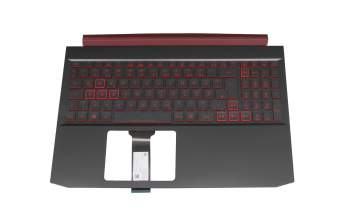 Teclado incl. topcase DE (alemán) negro/negro/rosé con retroiluminacion original para Acer Nitro 5 (AN515-43)