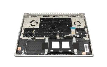 Teclado incl. topcase DE (alemán) negro/negro/transparente/gris con retroiluminacion original para Asus ROG Strix Scar 18 G834JZR