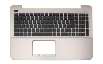 Teclado incl. topcase DE (alemán) negro/oro original para Asus R556LD
