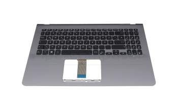 Teclado incl. topcase DE (alemán) negro/plata/amarillo con retroiluminacion plateado/amarillo original para Asus VivoBook S15 S530FA