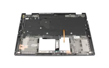 Teclado incl. topcase DE (alemán) negro/plateado con retroiluminacion original para Acer TravelMate Spin P4 (TMP414RN-52)