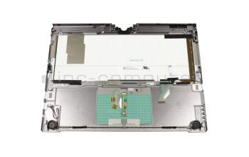 Teclado incl. topcase DE (alemán) negro/plateado con retroiluminacion original para Fujitsu LifeBook T935