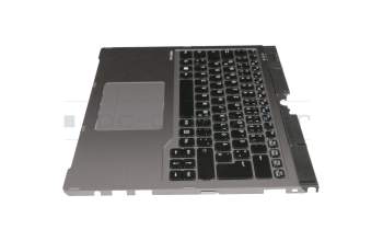 Teclado incl. topcase DE (alemán) negro/plateado con retroiluminacion original para Fujitsu LifeBook T935