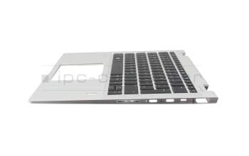 Teclado incl. topcase DE (alemán) negro/plateado con retroiluminacion original para HP EliteBook x360 1030 G3