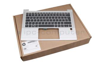 Teclado incl. topcase DE (alemán) negro/plateado con retroiluminacion original para HP ProBook 430 G8