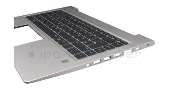Teclado incl. topcase DE (alemán) negro/plateado con retroiluminacion original para HP ProBook 440 G6