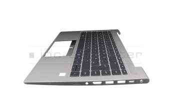Teclado incl. topcase DE (alemán) negro/plateado con retroiluminacion original para HP ProBook 445 G8