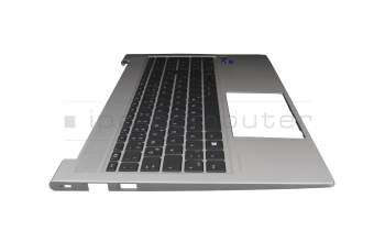 Teclado incl. topcase DE (alemán) negro/plateado con retroiluminacion original para HP ProBook 455 G8