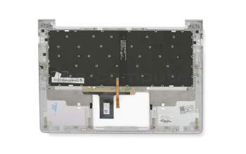 Teclado incl. topcase DE (alemán) negro/plateado con retroiluminacion original para Lenovo IdeaPad 710S-13IKB (80VQ)