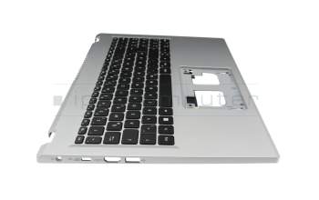 Teclado incl. topcase DE (alemán) negro/plateado original para Acer Aspire 3 (A315-24P)