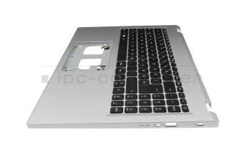 Teclado incl. topcase DE (alemán) negro/plateado original para Acer Aspire 3 (A315-24P)