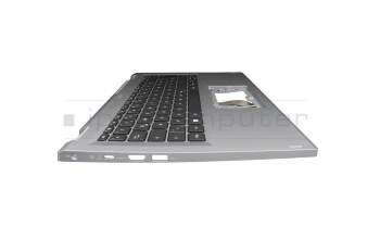 Teclado incl. topcase DE (alemán) negro/plateado original para Acer Aspire 3 Spin (A3SP14-31PT)