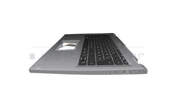 Teclado incl. topcase DE (alemán) negro/plateado original para Acer Aspire 3 Spin (A3SP14-31PT)