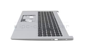 Teclado incl. topcase DE (alemán) negro/plateado original para Acer Aspire 5 (A515-55G)