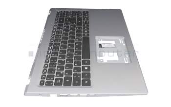 Teclado incl. topcase DE (alemán) negro/plateado original para Acer Aspire 5 (A515-56)