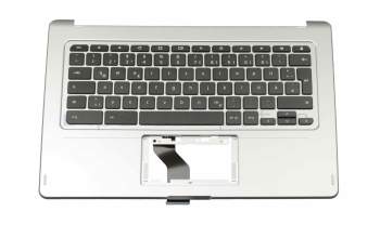 Teclado incl. topcase DE (alemán) negro/plateado original para Acer Chromebook R13 (CB5-312T)