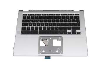 Teclado incl. topcase DE (alemán) negro/plateado original para Acer Chromebook Spin 514 (CP514-1H)