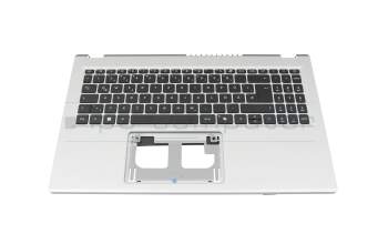 Teclado incl. topcase DE (alemán) negro/plateado original para Acer Extensa 15 (EX215-57-TCO)
