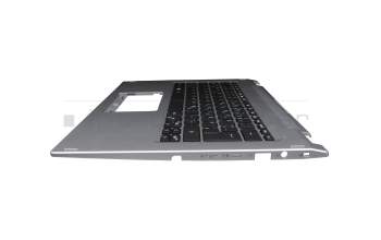 Teclado incl. topcase DE (alemán) negro/plateado original para Acer Spin 3 (SP314-21)