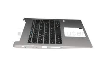 Teclado incl. topcase DE (alemán) negro/plateado original para Acer Swift 1 (SF113-31)