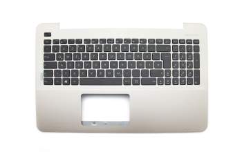 Teclado incl. topcase DE (alemán) negro/plateado original para Asus A555UA
