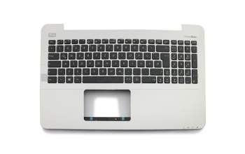 Teclado incl. topcase DE (alemán) negro/plateado original para Asus F555UB