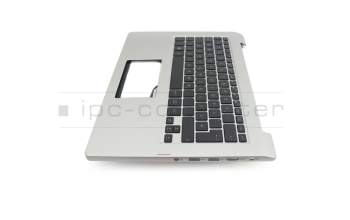 Teclado incl. topcase DE (alemán) negro/plateado original para Asus Transformer Book Flip TP300L