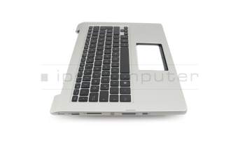 Teclado incl. topcase DE (alemán) negro/plateado original para Asus Transformer Book Flip TP300L